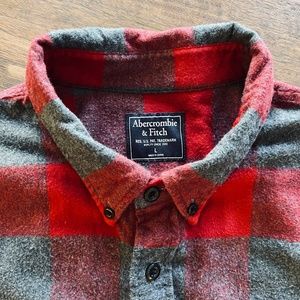 Abercrombie & Fitch - Flannel - Red And Grey Plaid Shirt - Large